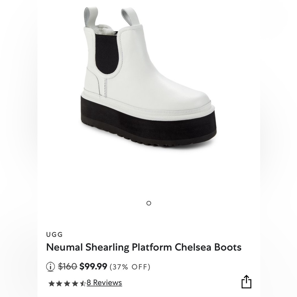 White platform Chelsea style Uggs. Size 9M New with Tags never worn!!!